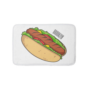 Alfombrilla De Baño Ilustracion de personalizado de hot dog