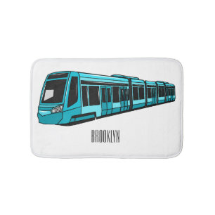 Alfombrilla De Baño Ilustracion de personalizado de locomotora eléctri