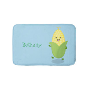 Alfombrilla De Baño Ilustracion de personalizado de maíz feliz
