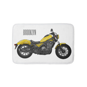 Alfombrilla De Baño Ilustracion de personalizado de motocicleta de cru