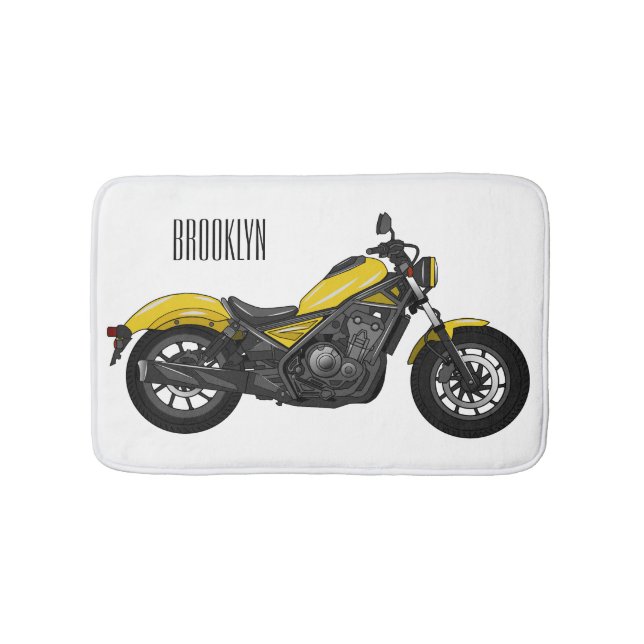 Alfombrilla De Baño Ilustracion de personalizado de motocicleta de cru (Anverso)