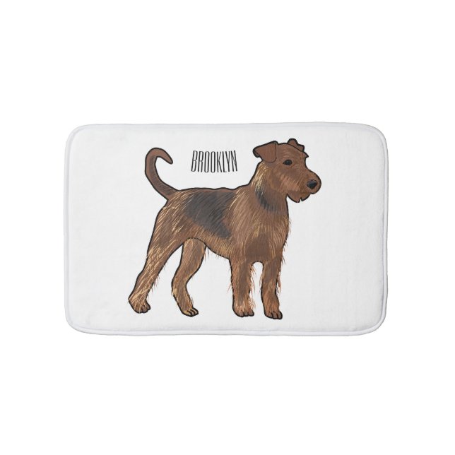 Alfombrilla De Baño Ilustracion de personalizado de perro Airedale ter (Anverso)