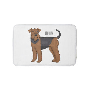 Alfombrilla De Baño Ilustracion de personalizado de perro Airedale ter
