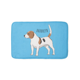 Alfombrilla De Baño Ilustracion de personalizado de perro Beagle
