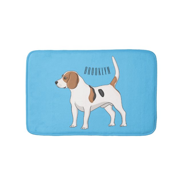 Alfombrilla De Baño Ilustracion de personalizado de perro Beagle (Anverso)