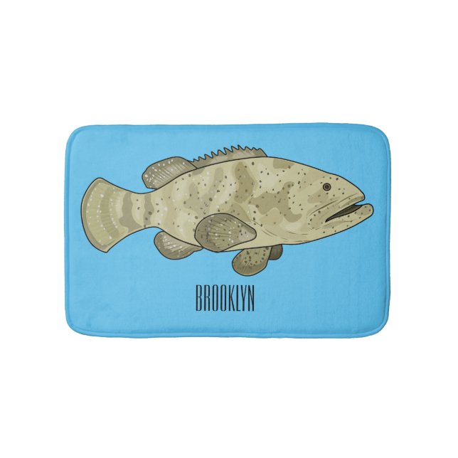 Alfombrilla De Baño Ilustracion de personalizado de pescado de grupo (Anverso)