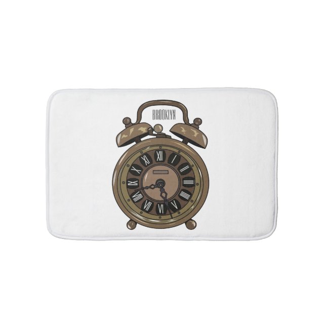 Alfombrilla De Baño Ilustracion de personalizado de reloj de alarma (Anverso)