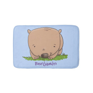 Alfombrilla De Baño Ilustracion de personalizado de wombat para bebé l