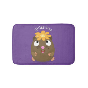 Alfombrilla De Baño Ilustracion de personalizado feliz de conejillo de