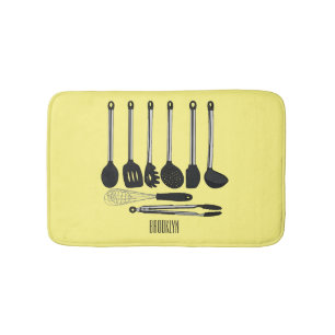 Alfombrilla De Baño Ilustracion de personalizados utensiales de cocina