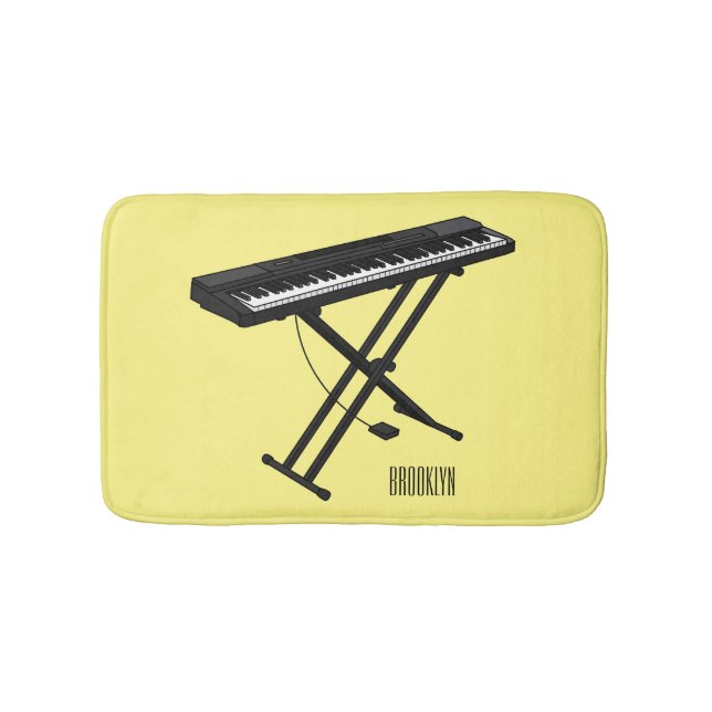 Alfombrilla De Baño Ilustracion de piano personalizado de teclado (Anverso)