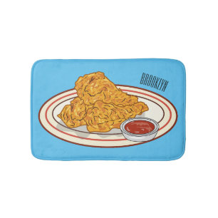Alfombrilla De Baño Ilustracion de pollo frito personalizado