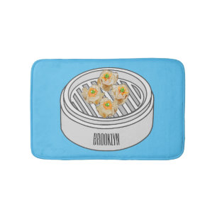 Alfombrilla De Baño Ilustracion de Shumai dim sum personalizado