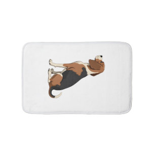 Alfombrilla De Baño Ilustración de vista trasera de perro Beagle vinta