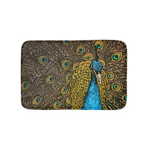 Alfombrilla De Baño Ilustracion del esplendor del pavo real