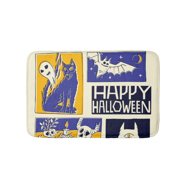 Alfombrilla De Baño Ilustracion Halloween de historietas (Anverso)