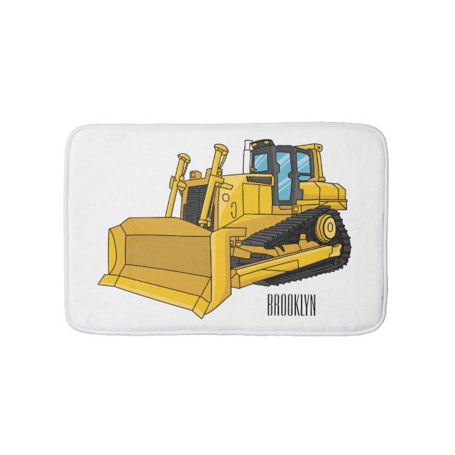 Alfombrilla De Baño Ilustracion personalizado Bulldozer (Anverso)