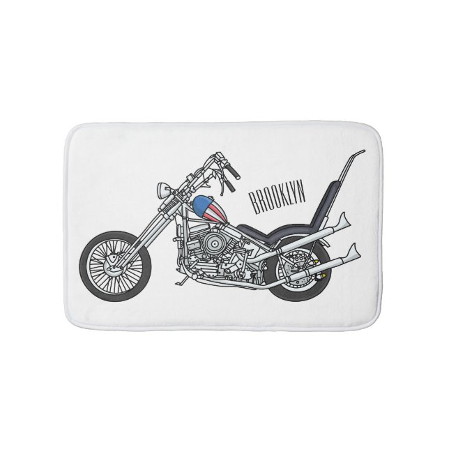Alfombrilla De Baño Ilustracion personalizado Chopper Motorcycle 1950 (Anverso)