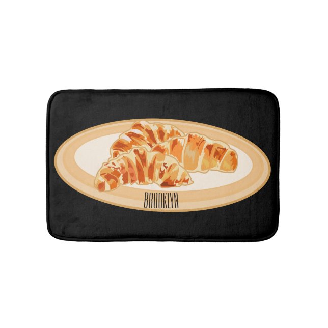 Alfombrilla De Baño Ilustracion personalizado croissant (Anverso)