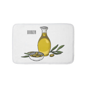 Alfombrilla De Baño Ilustracion personalizado de aceite de oliva