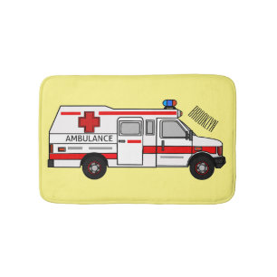 Alfombrilla De Baño Ilustracion personalizado de ambulancia