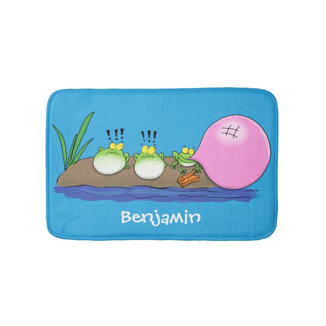 Alfombrilla De Baño Ilustracion personalizado de bblegum de ranas grac (Anverso)