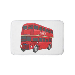 Alfombrilla De Baño Ilustracion personalizado de bus de dos pisos