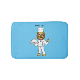 Alfombrilla De Baño Ilustracion personalizado de chef de un bonito leó