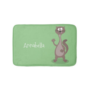 Alfombrilla De Baño Ilustracion personalizado de comadreja divertida