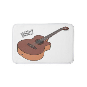 Alfombrilla De Baño Ilustracion personalizado de guitarra acústica