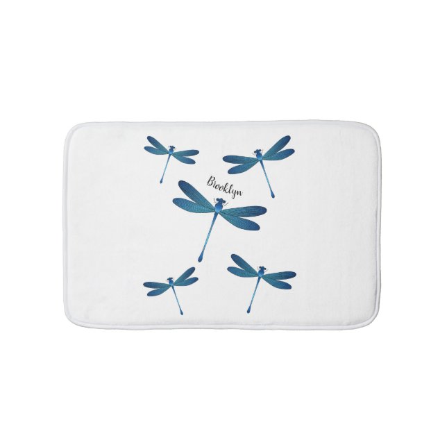 Alfombrilla De Baño Ilustracion personalizado de la libélula (Anverso)