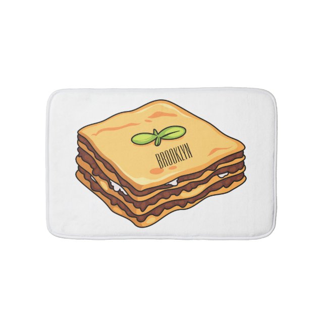 Alfombrilla De Baño Ilustracion personalizado de Lasagna (Anverso)