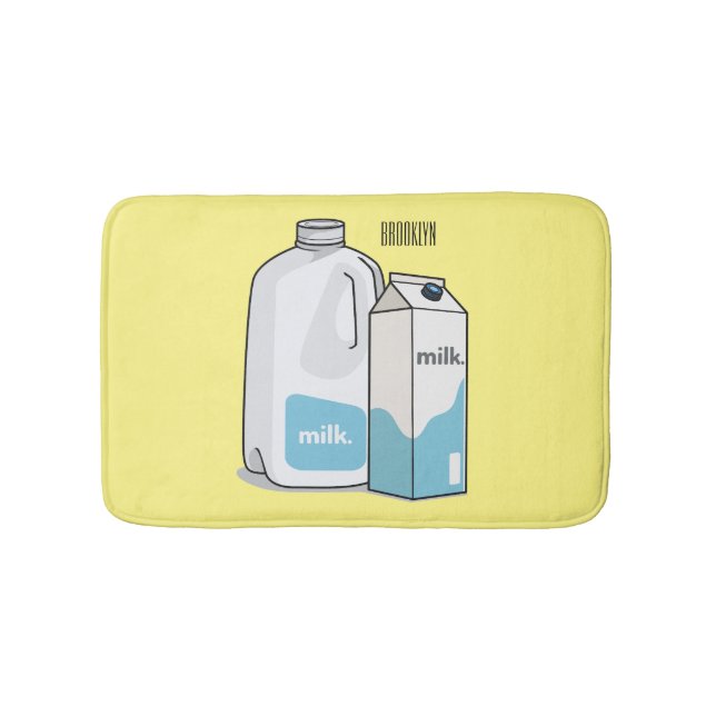 Alfombrilla De Baño Ilustracion personalizado de leche (Anverso)