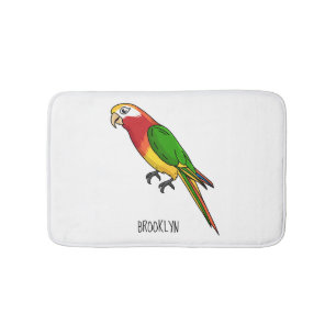 Alfombrilla De Baño Ilustracion personalizado de loro feliz