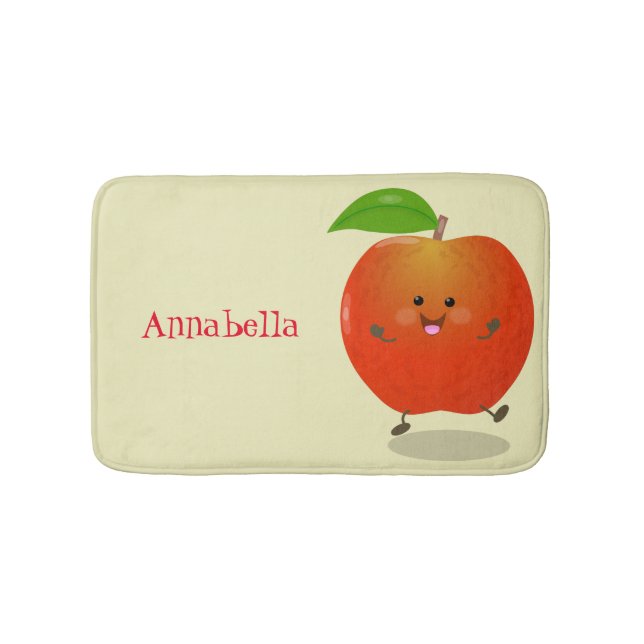 Alfombrilla De Baño Ilustracion personalizado de manzana bailando a la (Anverso)