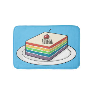 Alfombrilla De Baño Ilustracion personalizado de pastel de arcoiris