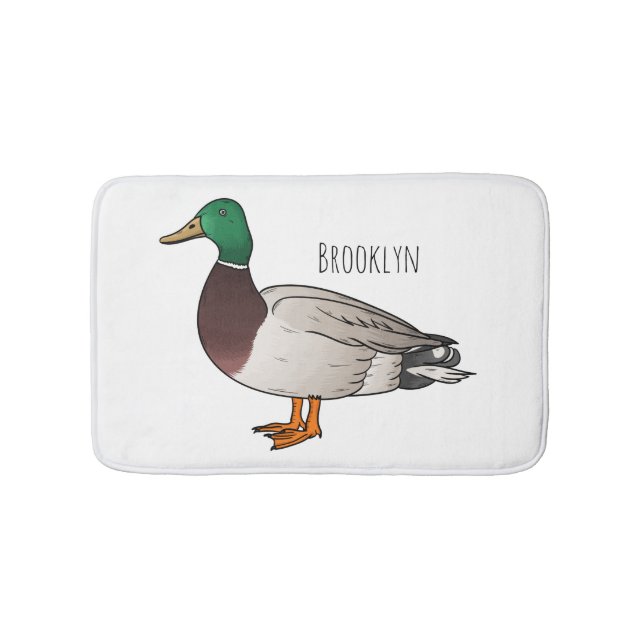 Alfombrilla De Baño Ilustracion personalizado de pato mallard (Anverso)