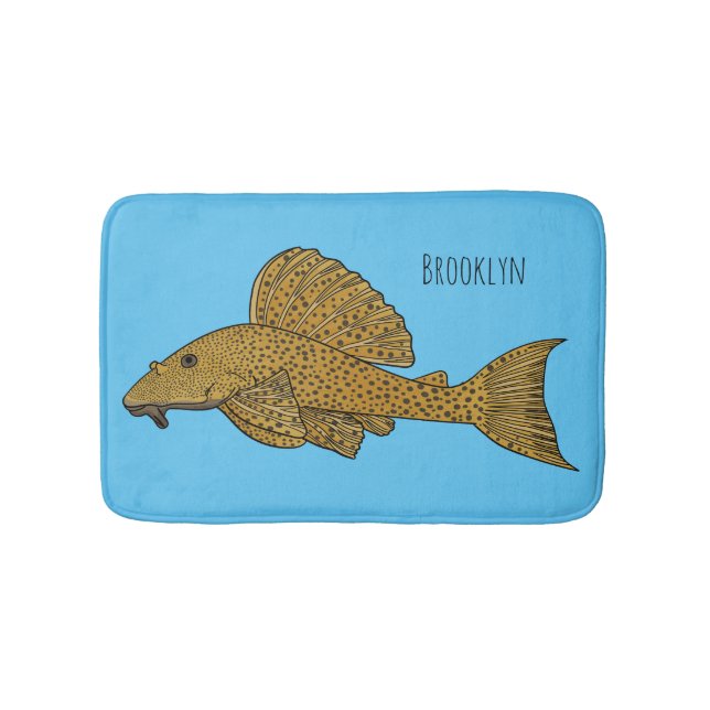 Alfombrilla De Baño Ilustracion personalizado de pescado Pleco (Anverso)
