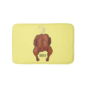 Alfombrilla De Baño Ilustracion personalizado de pollo asado