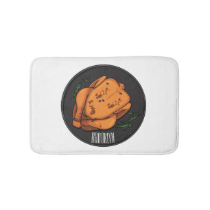 Alfombrilla De Baño Ilustracion personalizado de pollo asado