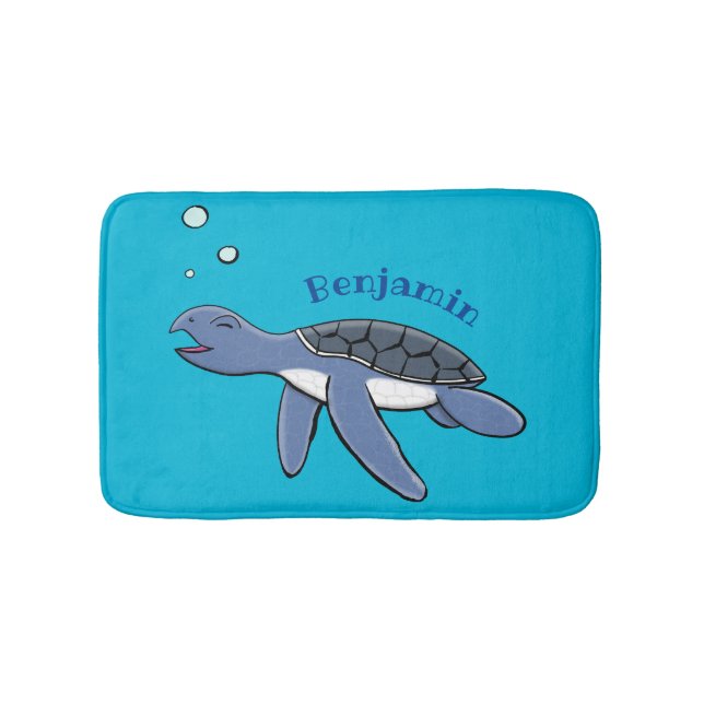 Alfombrilla De Baño Ilustracion personalizado de tortuga marina de beb (Anverso)