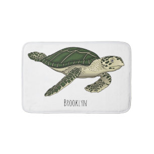 Alfombrilla De Baño Ilustracion personalizado de tortugas marinas