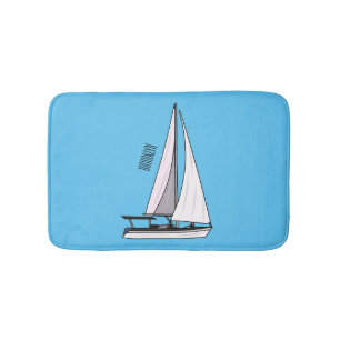 Alfombrilla De Baño Ilustracion personalizado de velero