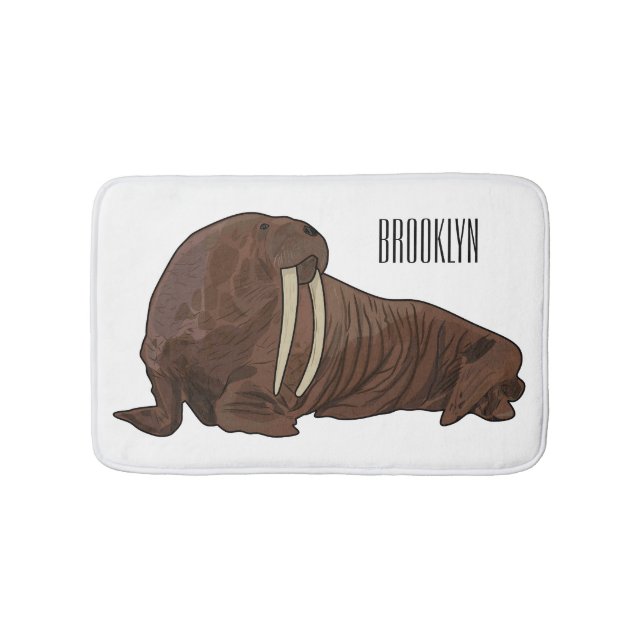Alfombrilla De Baño Ilustracion personalizado de Walrus (Anverso)