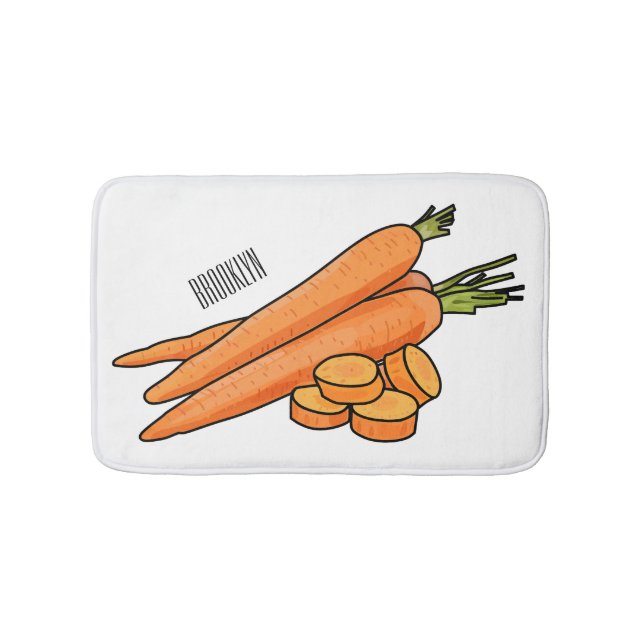 Alfombrilla De Baño Ilustracion personalizado de zanahoria (Anverso)