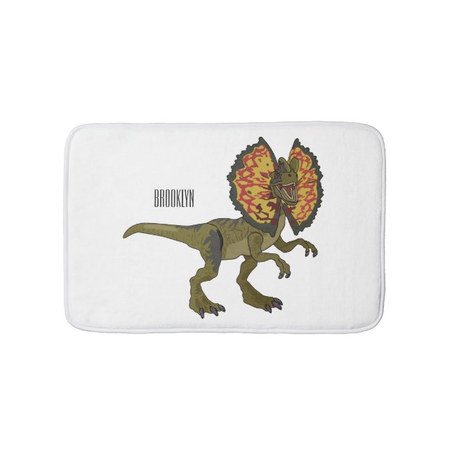 Alfombrilla De Baño Ilustracion personalizado Dilophosaurus (Anverso)