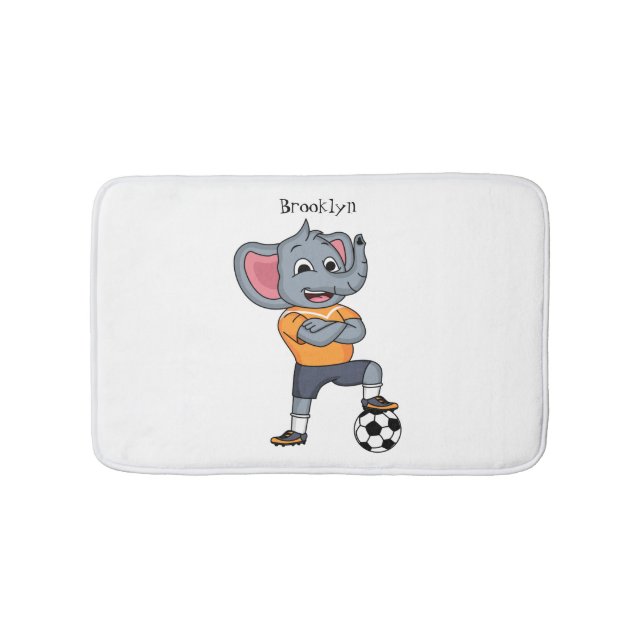 Alfombrilla De Baño Ilustracion personalizado futbolista elefante (Anverso)