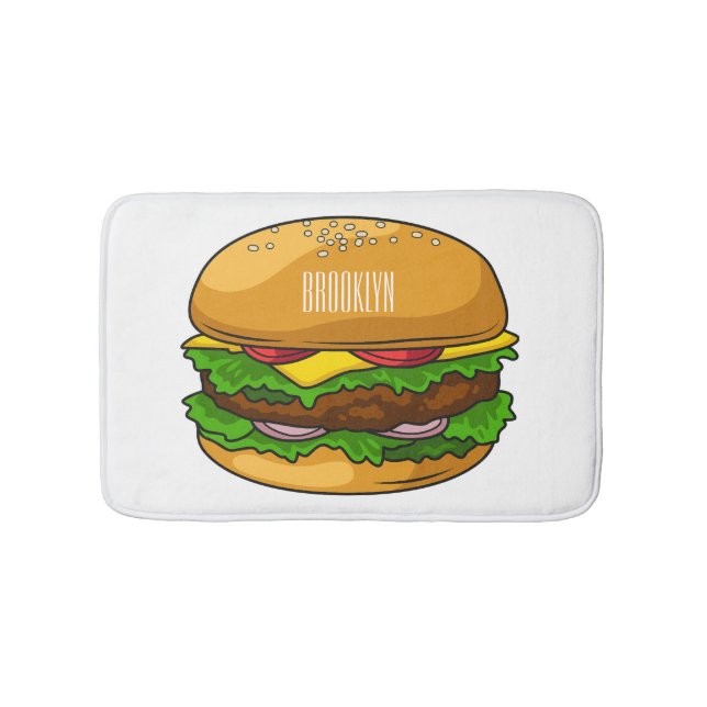 Alfombrilla De Baño Ilustracion personalizado Hamburger (Anverso)