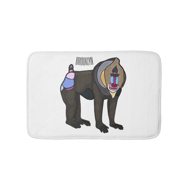 Alfombrilla De Baño Ilustracion personalizado Mandrill (Anverso)