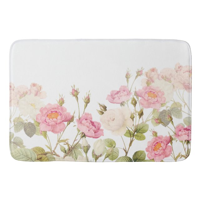 Alfombrilla De Baño Ilustracion pradera de Rosas de la época rosada de (Anverso)